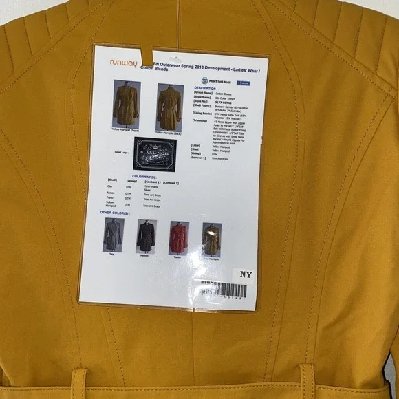 Blanc Noir Multi Zippered Pockets Belted Trench Coat Womens Cotton Blends SZ S - Picture 9 of 14